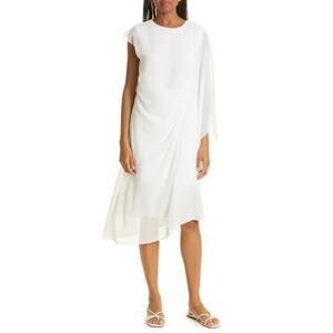 Kobi Halperin NWT Sheila One Sleeve Asymmetric Chiffon Dress Ivory XS